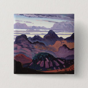Deep Twilight, Pyrenees, c.1912-13 (oil on panel) 15 Cm Square Badge