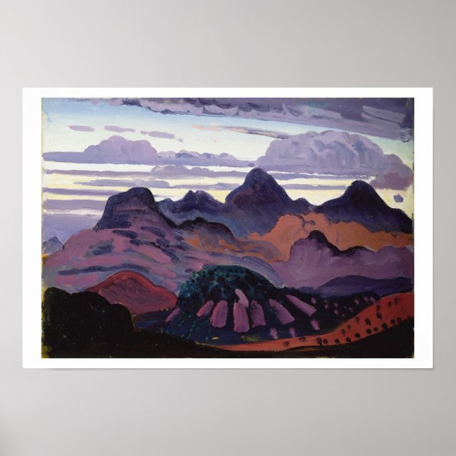 Deep Twilight, Pyrenees, c.1912-13 (oil on panel) Poster (Front)