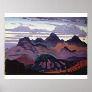 Deep Twilight, Pyrenees, c.1912-13 (oil on panel) Poster