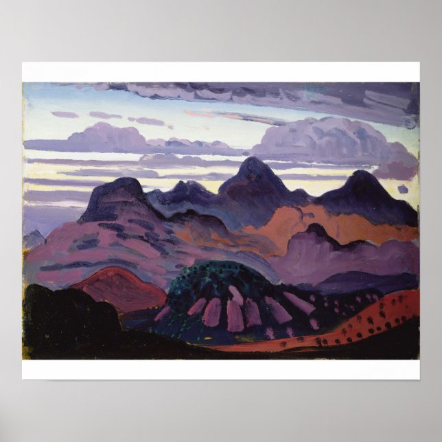Deep Twilight, Pyrenees, c.1912-13 (oil on panel) Poster (Front)