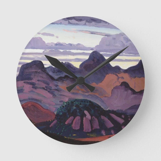 Deep Twilight, Pyrenees, c.1912-13 (oil on panel) Round Clock (Front)