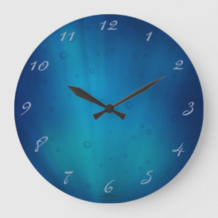 Deep Underwater Glow Blue Clock