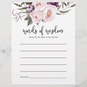 Deep Velvet Floral Baby Shower Advice for Mum