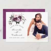 Deep Velvet Floral Wedding Save the Date