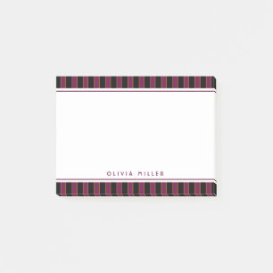 Deep Vintage Striped Pink Purple Pattern Custom Post-it Notes
