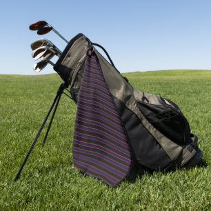 Deep Vintage Striped Purple Pattern Golf Towel
