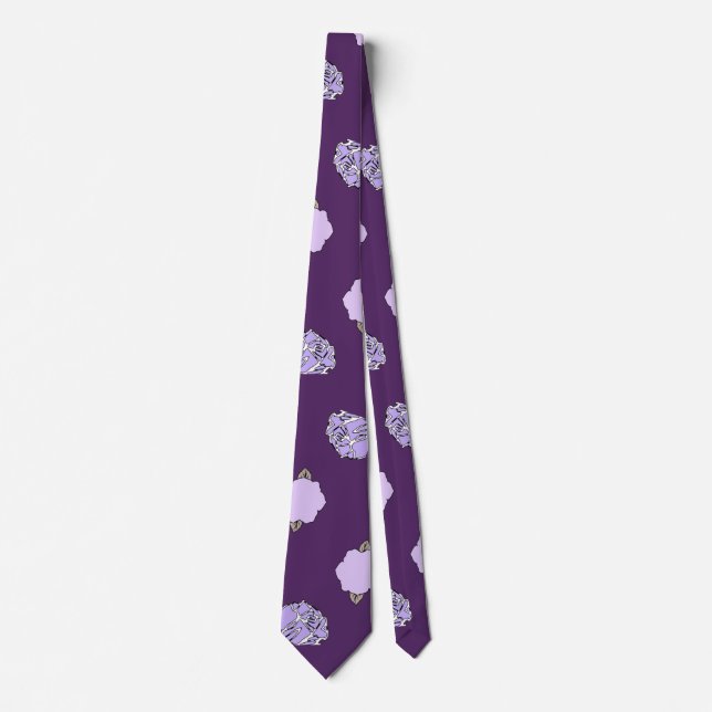 Deep Violet Floral Office Tie  (Front)
