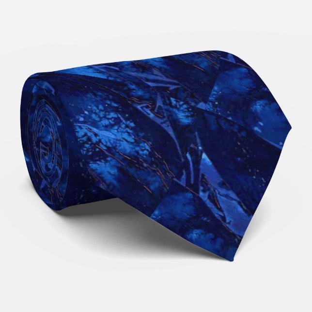 "Deep Water" Abstract Design Tie (Rolled)