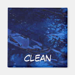 "Deep Water" Abstract Dishwasher Status Magnet