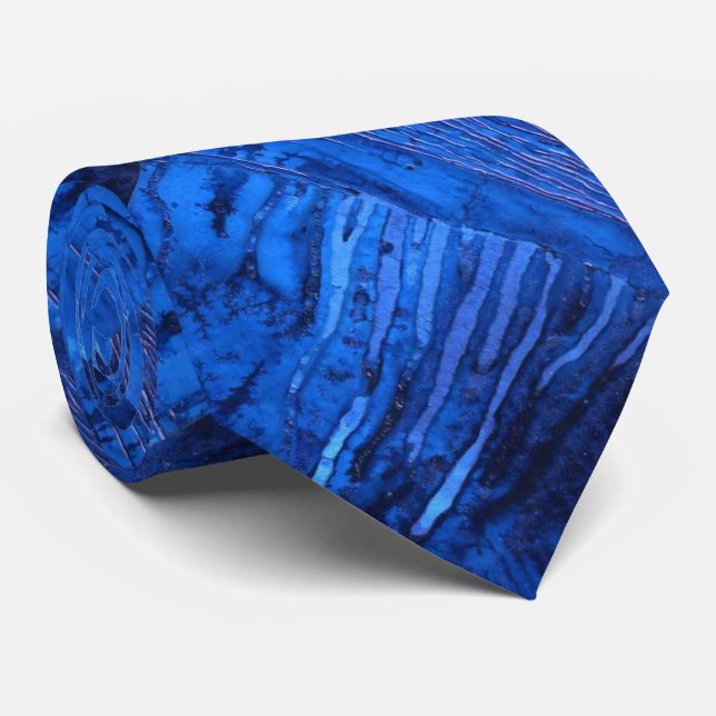 "Deep Waters #2" Abstract Design Tie (Rolled)