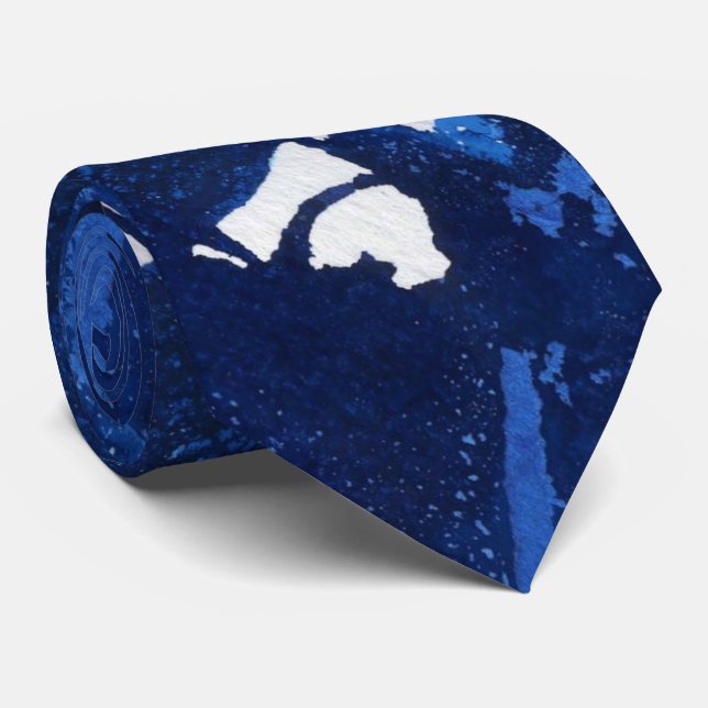 "Deep Waters #4" Abstract Design Tie (Rolled)
