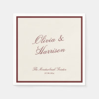 Deep Wine Classic Calligraphy Old Money Wedding