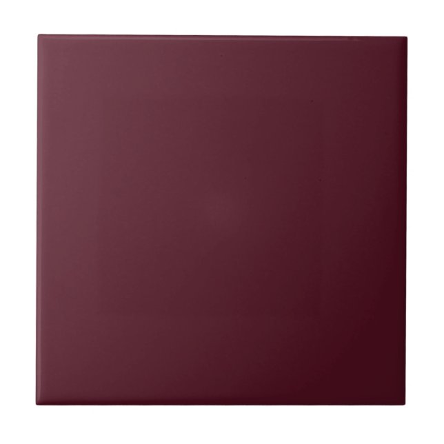 Deep Wine Magenta -- Dark Pink Solid Colour Ceramic Tile (Front)