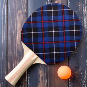 Deep Wine Plaid Ping Pong Paddle