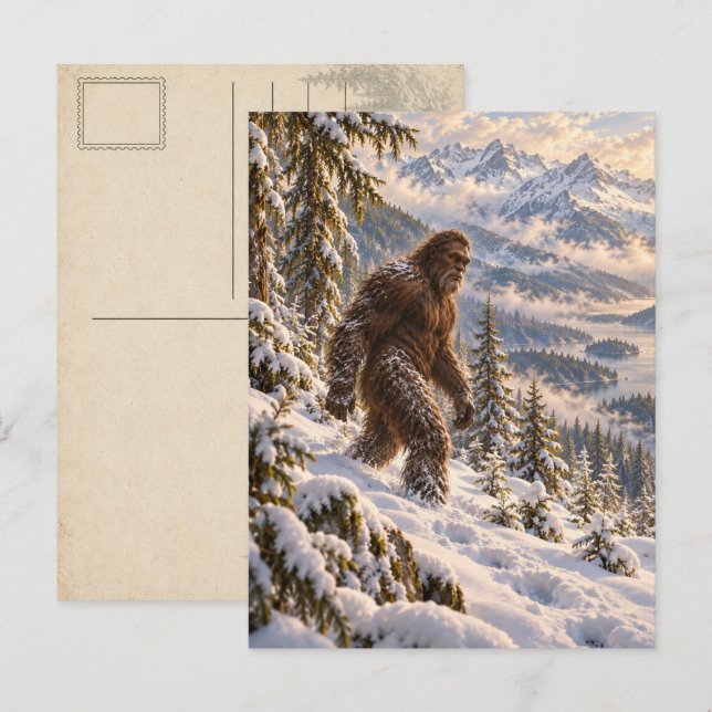 Deep Winter Bigfoot Postcard (Front/Back)