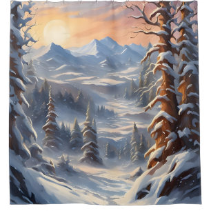 Deep Winter in the Mountains Shower Curtain
