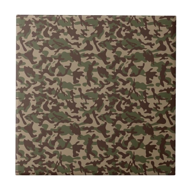 Deep Wood Camouflage   Ceramic Tile (Front)