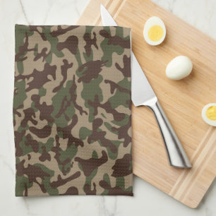 Deep Wood Camouflage   Tea Towel