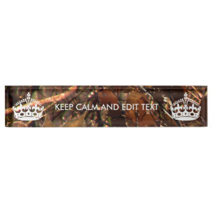 Deep Woods Camo Fall Keep Calm Your Text Nameplate
