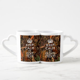 Deep Woods Camouflage Keep Calm Have Your Text Coffee Mug Set