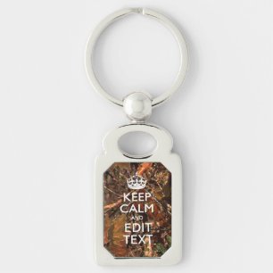 Deep Woods Camouflage Keep Calm Have Your Text Key Ring
