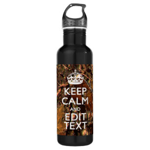Deep Woods Camouflage Keep Calm Your Text! 710 Ml Water Bottle