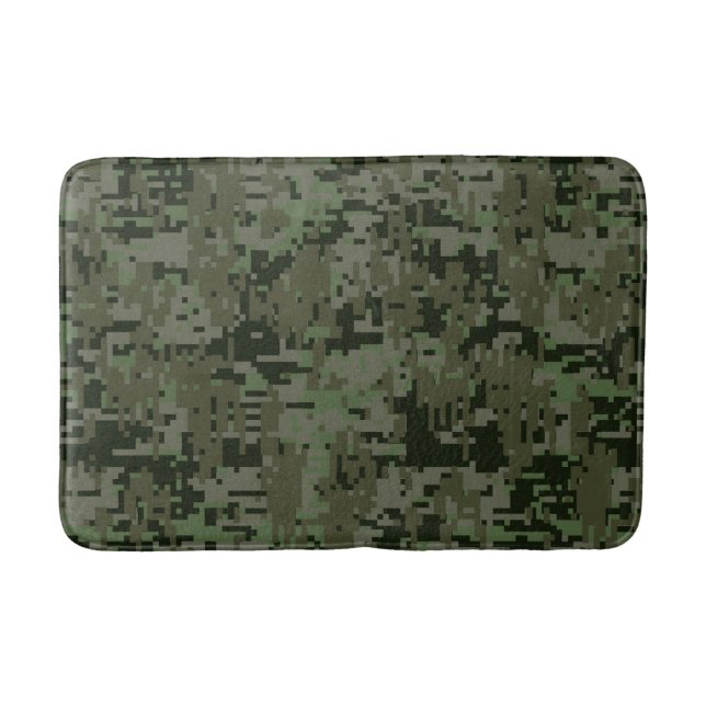 Deep Woods Digital Camo Camouflage Customisable Bath Mat (Front)