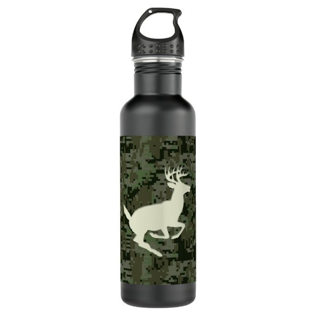Deep Woods Digital Camouflage Camo Deer 710 Ml Water Bottle (Front)