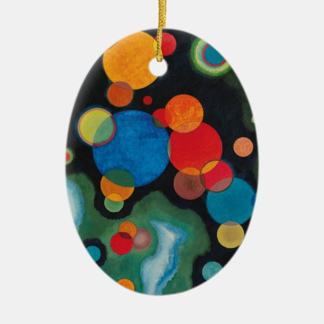 Deepened Impulse Abstract Oil on Canvas Kandinsky Ceramic Ornament (Front)