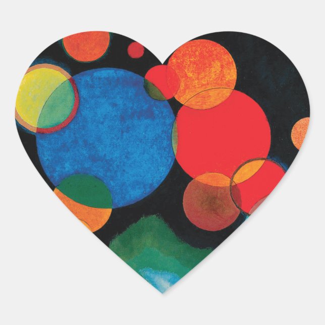 Deepened Impulse by Wassily Kandinsky Heart Sticker (Front)