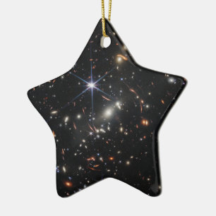 Deepest Infrared Image of the Universe JWST Ceramic Ornament