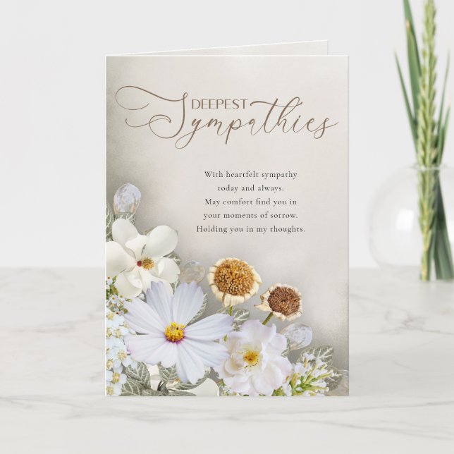 Deepest Sympathies Floral Comfort Card (Front)