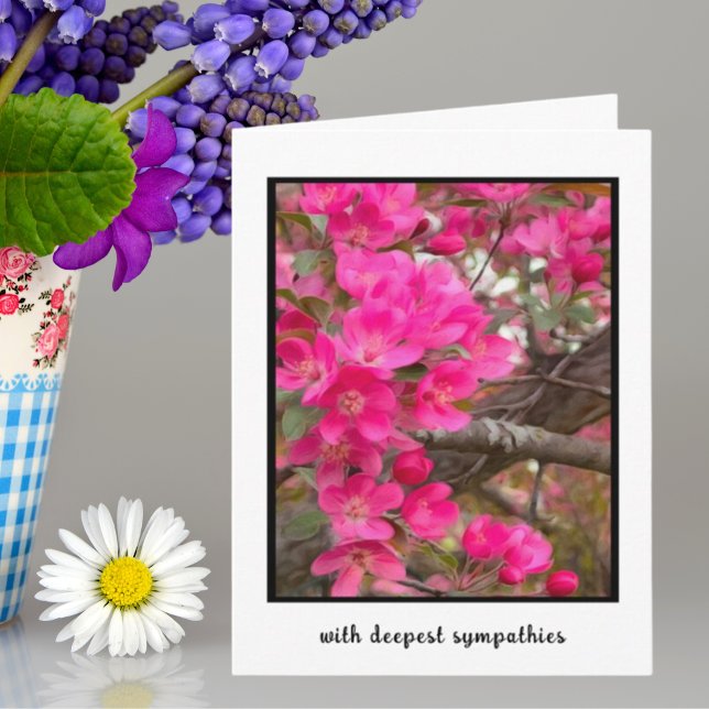 Deepest Sympathy Card Painterly Crabapple Blossoms (Creator Uploaded)