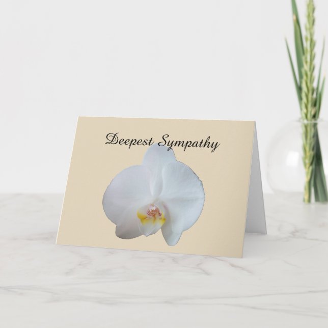 Deepest Sympathy card white orchid (Front)