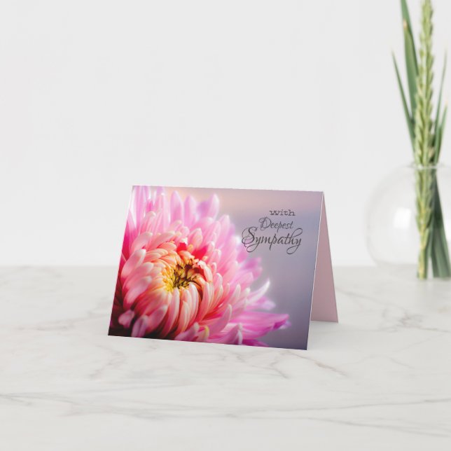 Deepest Sympathy Chrysanthemum Blank Note Card (Front)