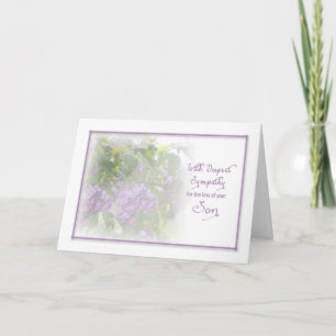DEEPEST SYMPATHY - LILACS - LOSS OF SON CARD