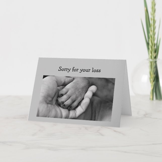 Deepest Sympathy Loss of Dog Pet Animal Card (Front)