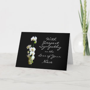 Deepest Sympathy Niece White Orchids Card