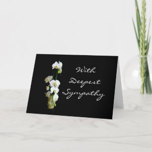 Deepest Sympathy White Orchids Blank Card