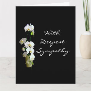 Deepest Sympathy White Orchids Card