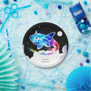 Deepsea Magical Simple Shark Birthday Paper Plate