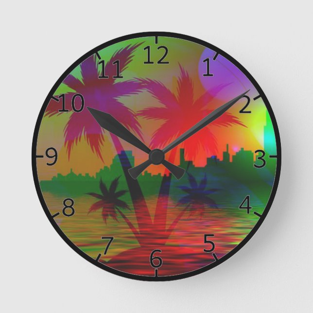 DeepTropical Island Round Clock (Front)