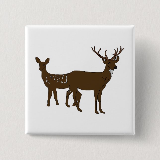 Deer 15 Cm Square Badge (Front)