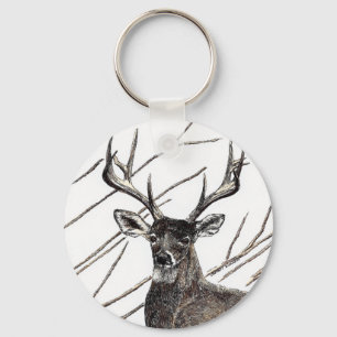 Deer 2.25" Basic Button Keychain