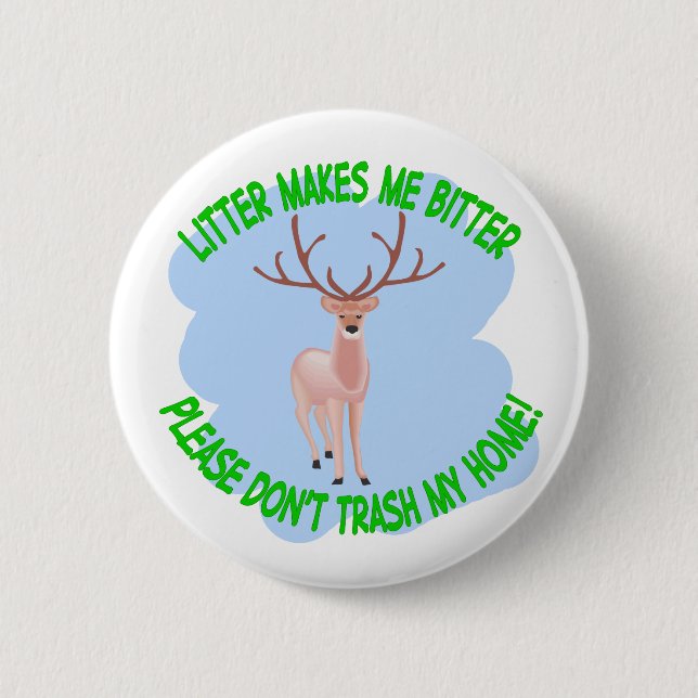deer 6 cm round badge (Front)