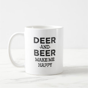 Deer and Beer make me happy funny coffee mug