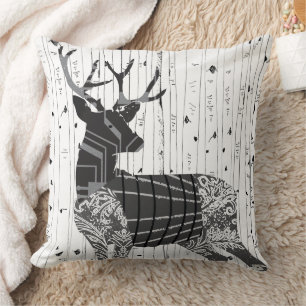 Deer and Birch Tree Pillow