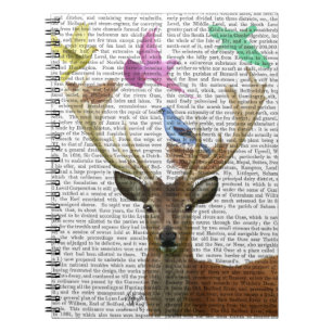 Deer and Birds Nests Pastel Shades Notebook