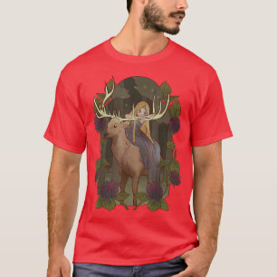 Deer And Fairy Forest Fantasy Princess Magic  T-Shirt