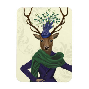 Deer and Fascinator 2 Magnet